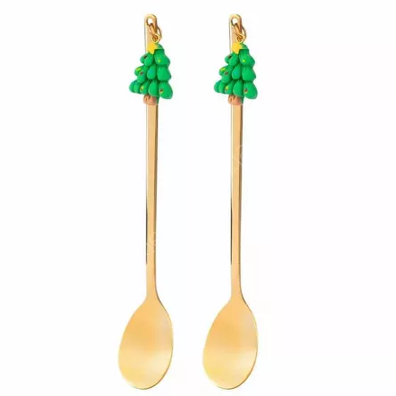 Łyżeczka świąteczna Choinka na blistrze 2szt