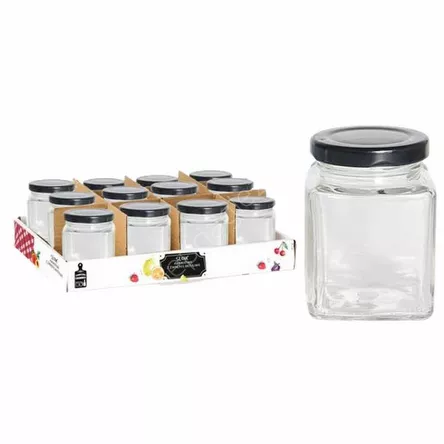 Słoiczek  100ml kwadratowy z zakrętką 12szt