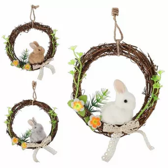 Wianek z zajączkiem 15x15x3cm