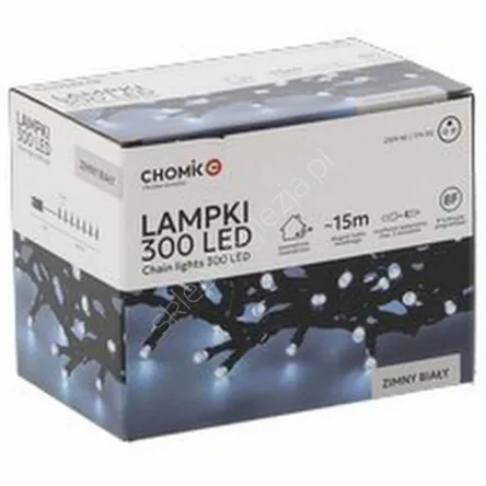 Lampki 300 LED białe zimne dł. 3+15m