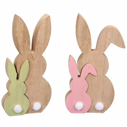 Zajączki drewniane mały i duży 12x24cm