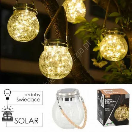 Lampa solarna słoik 12x12x14,5cm