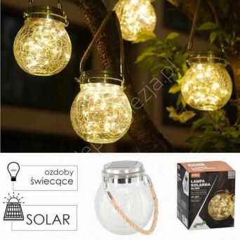 Lampa solarna słoik 12x12x14,5cm