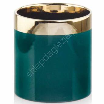 Doniczka cer P 31.135.13 Cylinder złoto-zielona
