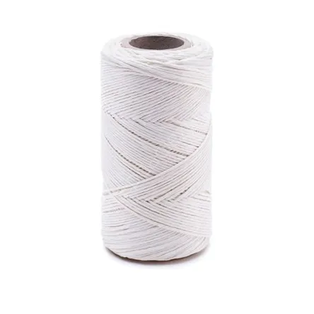Sznurek nici lniane białe nabłyszczane 120m/100g