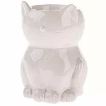 Kominek ceramiczny zapachowy – kot biały