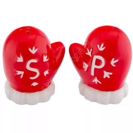 Solniczka i pieprzniczka świąteczne Rękawiczki czerwone, 2 szt