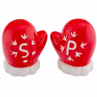 Solniczka i pieprzniczka świąteczne Rękawiczki czerwone, 2 szt