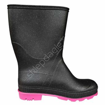 Buty Gumowce PCV czarno-różowe 36