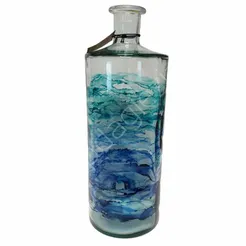 Butelka szklana niebieska 15x40cm