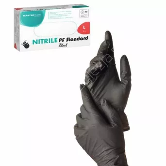 Rękawiczki nitrylowe czarne L 1opak.