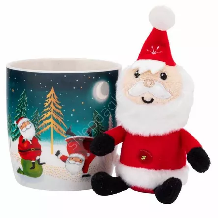 Kubek świąteczny z maskotką Mikołaj 400ml