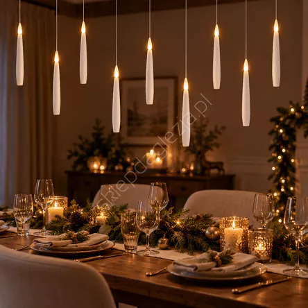 Świeczka LED wiszące 10 szt. z różdżką 1,5x15,5cm