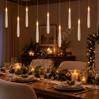 Świeczka LED wiszące 10 szt. z różdżką 1,5x15,5cm
