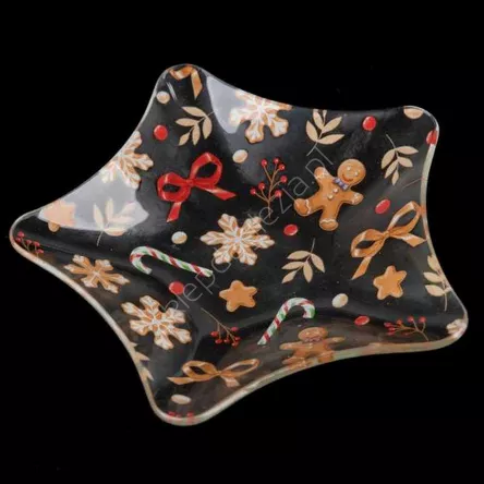 Talerz dekoracyjny szklany - gwiazda