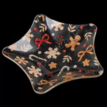 Talerz dekoracyjny szklany - gwiazda