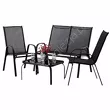 Komplet mebli tarasowych 2 fotele,sofa,stolik - czarny
