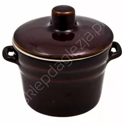 Garnek kamionka 0,5L z pokrywką prosty