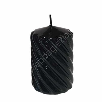 Świeca Walec 70*100 lakierowana twist czarna