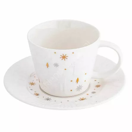 Filiżanka świąteczna Zimowy Blask ze spodkiem 240ml