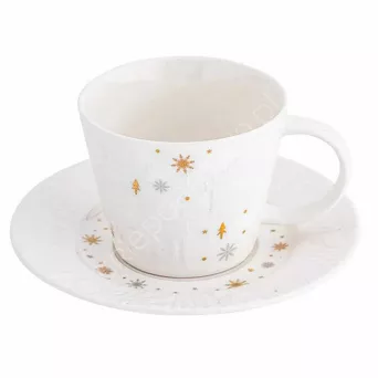 Filiżanka świąteczna Zimowy Blask ze spodkiem 240ml