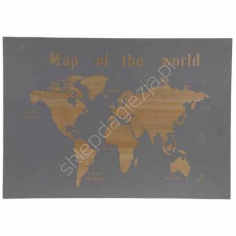Mapa świata  38x58x3cm szary
