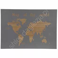 Mapa świata  38x58x3cm szary