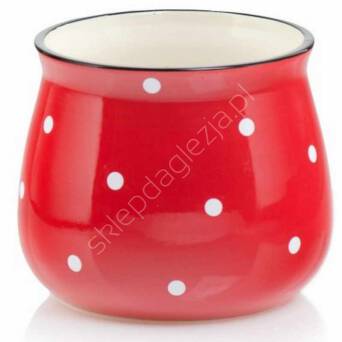 Doniczka cer P 02.701.15 czerwona w kropki