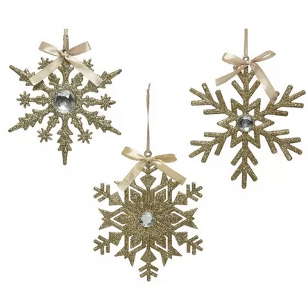 Zawieszka Śnieżynka złota 15cm