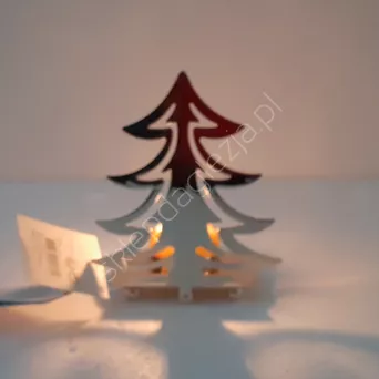 Świecznik Bałwan, choinka metalowy złoty tealight