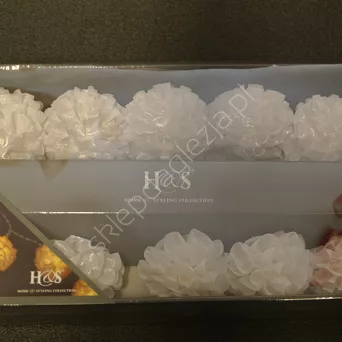 Girlanda na baterie Białe kwiaty 10LED