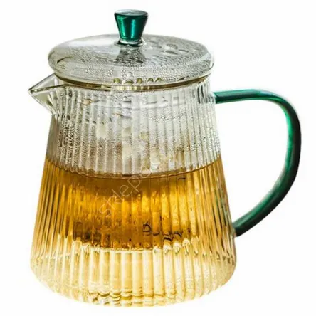 Dzbanek szklany z zaparzaczem 1,0l JUSTINE zielony