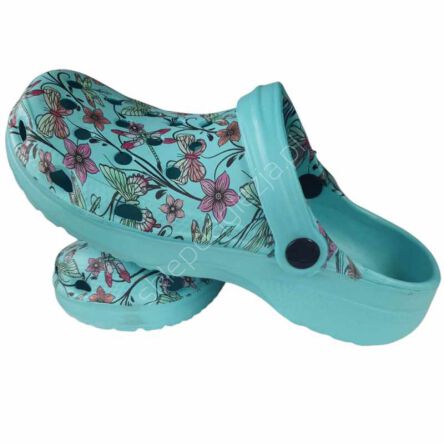 Buty klapki w kwiatki/dziurki damskie 41