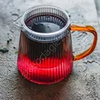 Dzbanek szklany z zaparzaczem 1,0l JUSTINE bursztynowy