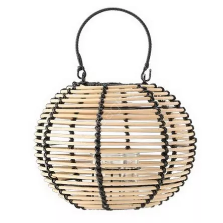 Lampion drewniany 25*20cm naturalno-czarny