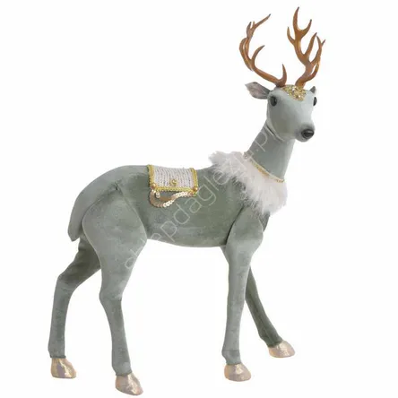 Renifer tekstylny zielony 52cm