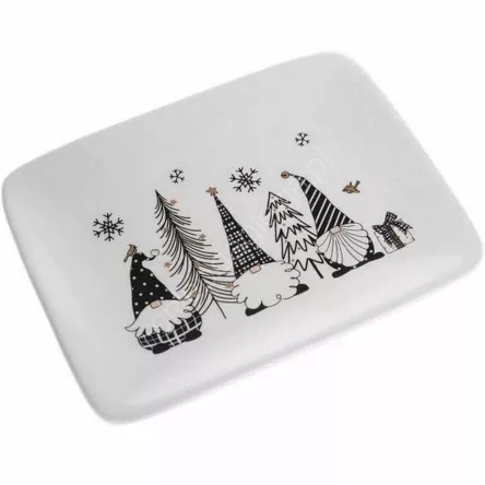 Taca ceramiczna biała skrzaty