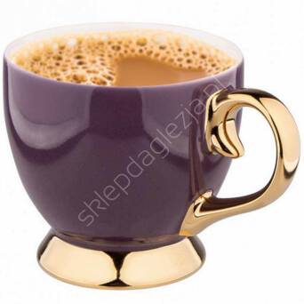 Filiżanka Aurora Gold Jumbo na stopce fiolet 400ml