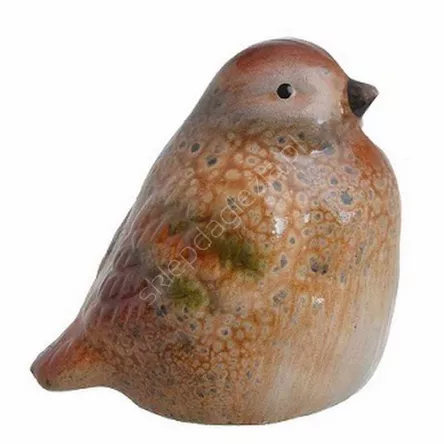Ptak ceramiczny brązowy 