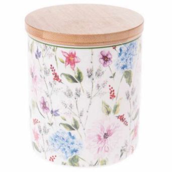 Pojemnik porcelanowy z podstawą bambusową 600ml