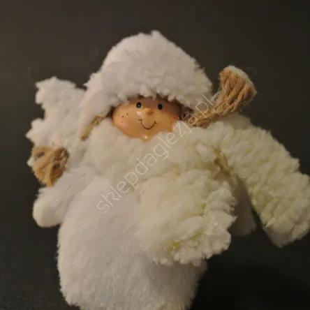 Zawieszka Aniołek w czapce ecri 15cm