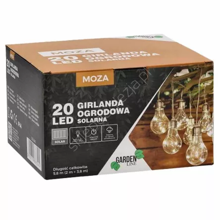 Lampa solarna girlanda dł. 2+3,8m 10LED MOZA ciepły biały