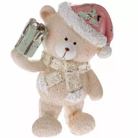 Miś w czapce i szaliku z prezentem 11,5cm