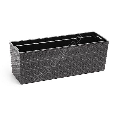 Skrzynka BEGONIA 190*560 grafit metalik rattan