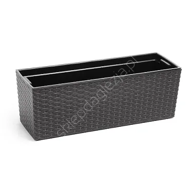 Skrzynka BEGONIA 190*560 grafit metalik rattan