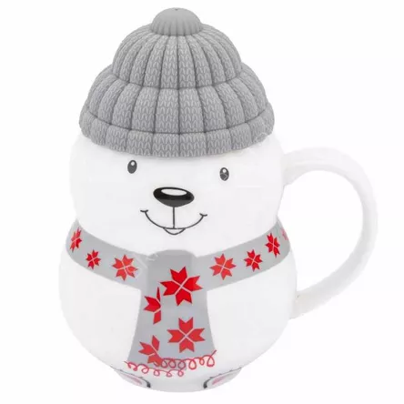 Kubek świąteczny Nieźwiadek z sylikonową czapką A 380ml