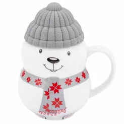Kubek świąteczny Nieźwiadek z sylikonową czapką A 380ml