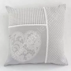 Poszewka dekoracyjna beż/sary mix