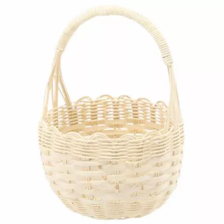 Koszyk ratanowy 18x12/23cm z uchwytem- biały