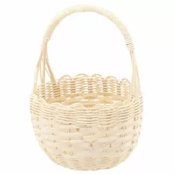 Koszyk ratanowy 18x12/23cm z uchwytem- biały